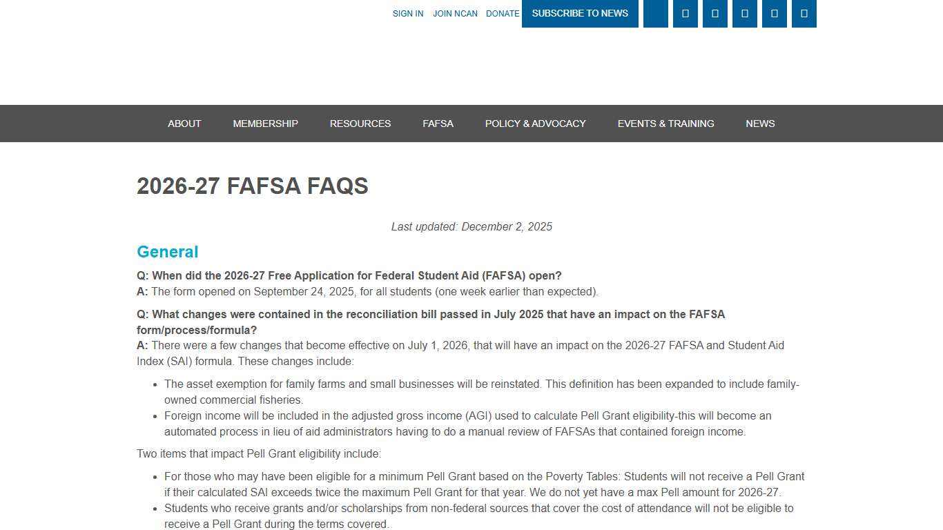 2026-27 FAFSA FAQs - National College Attainment Network
